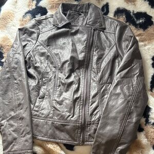 J2 Faux Leather Gray Moto Jacket